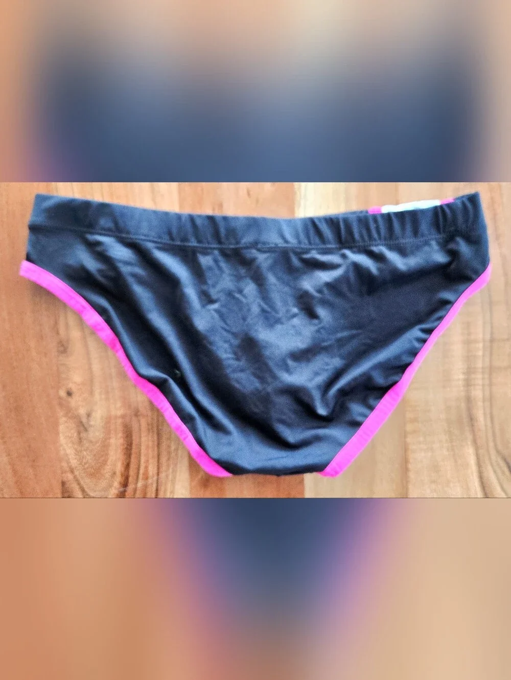Geordi Mens Black Brief with Pink Trim